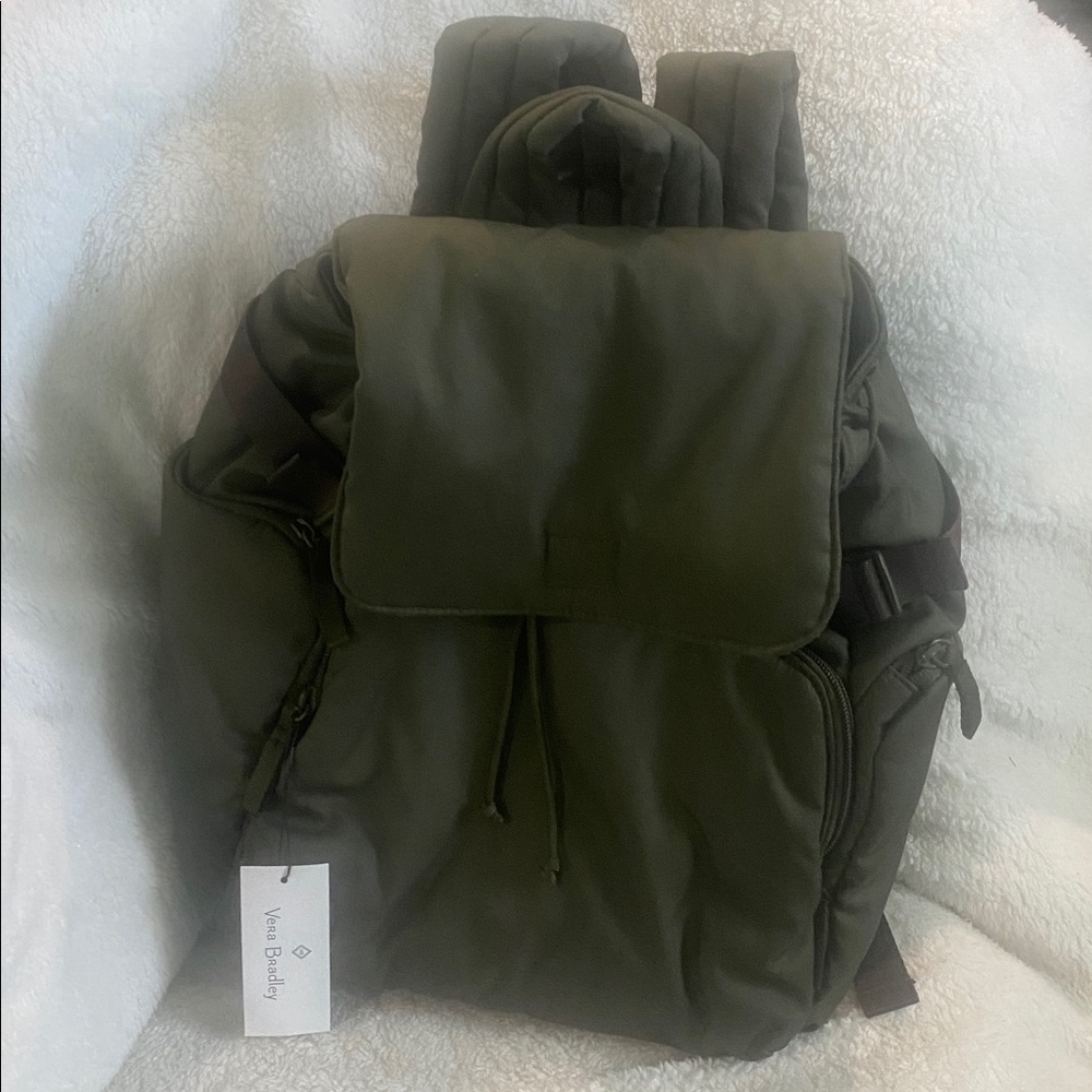 🆕💚Vera Bradley Utility Backpack in Recycled Cotton, “Climbing Ivy Green”